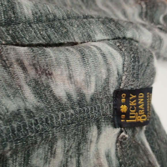 Lucky brand Venice burnout grey hooded long sleeve lightweight medium top - Picture 2 of 11